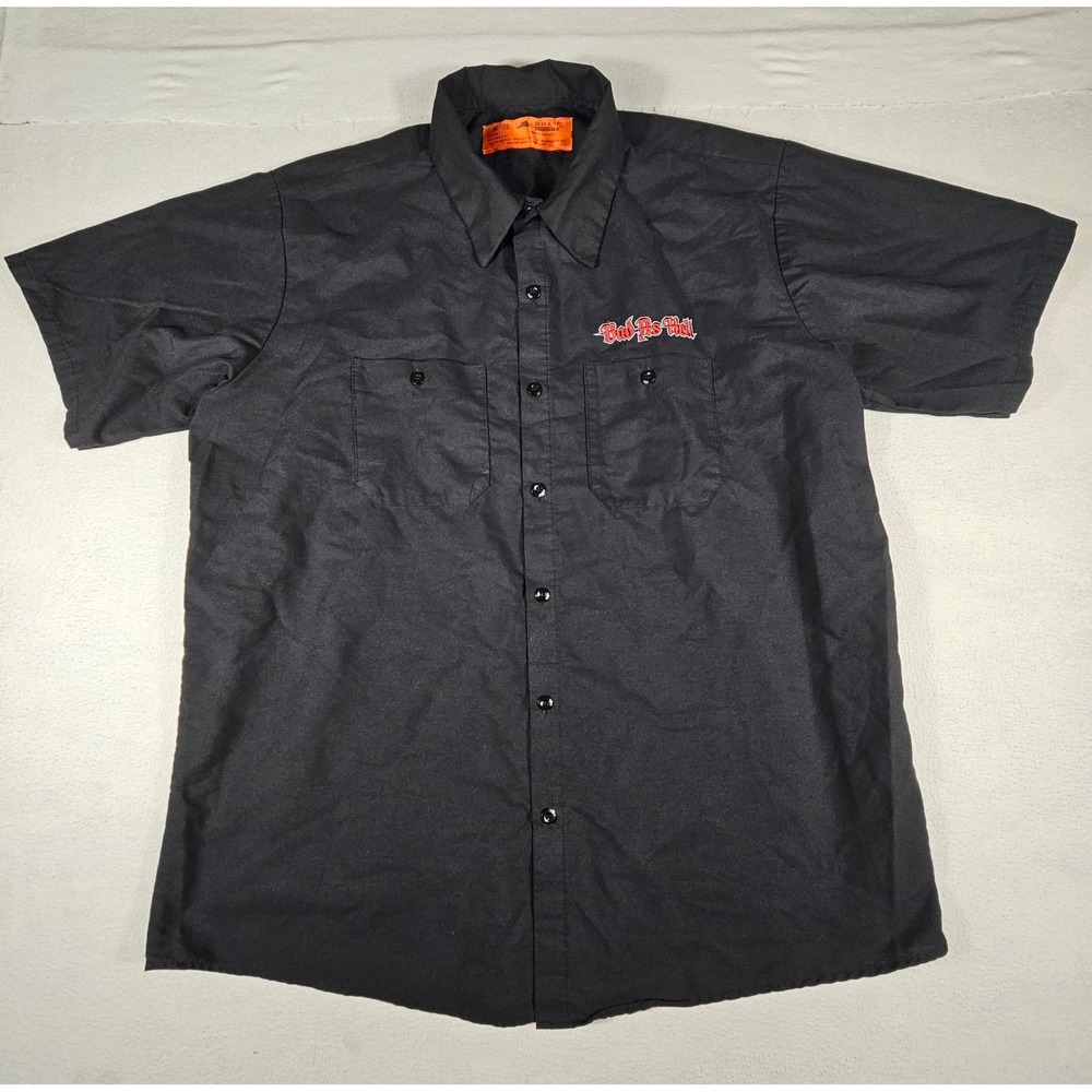 Red Kap Bad As Hell Work Shirt Mens XL Black Short Sleeve SP24BK3 Button Up